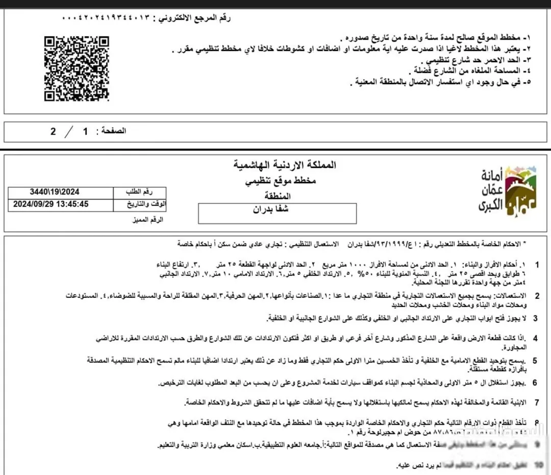 أرض تجارية استثمارية مميزة جدا – مقابل الجامعة التطبيقية