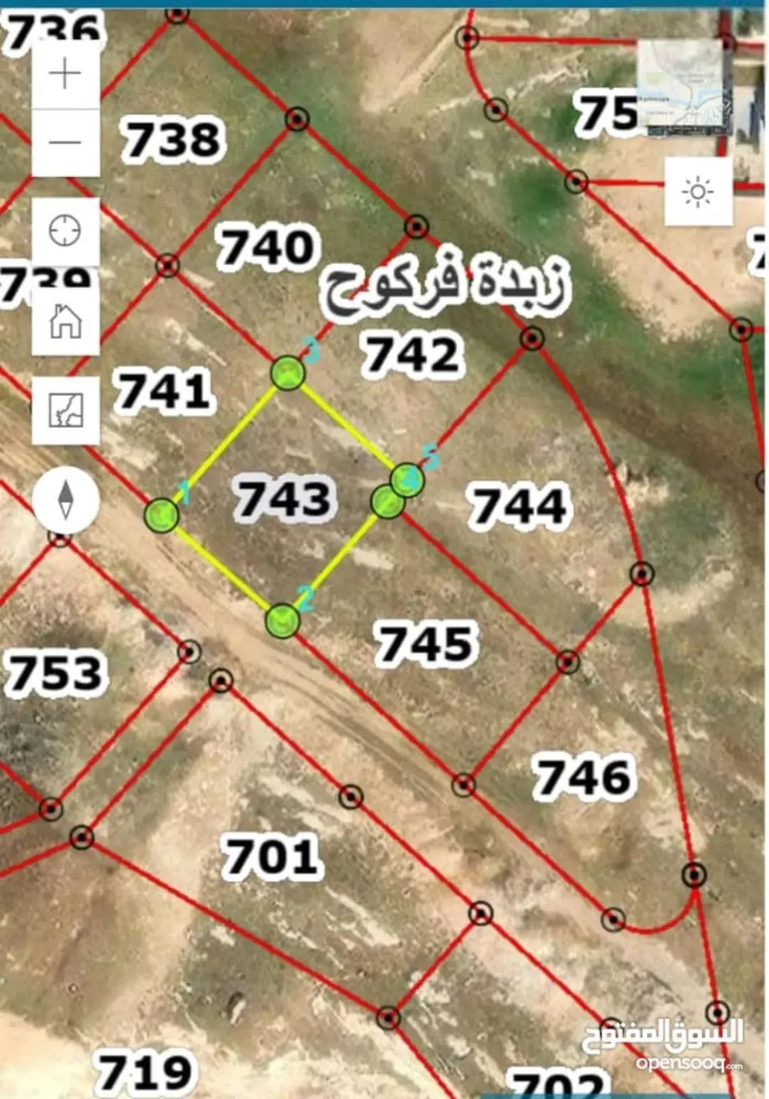 قطع أراضي زبده فركوح موقع متميز بجوار أسواق الفرح