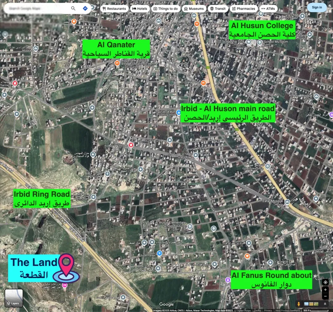 Residential Land for Sale in Al Huson, Irbid Stunning Panoramic Views
