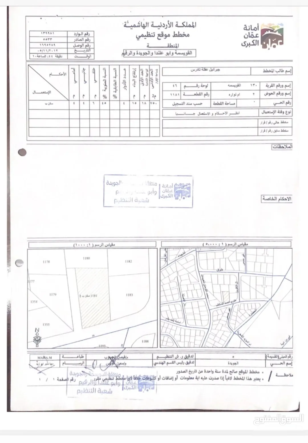 القويسمه قطع متعددة المساحات حوض 2 ام نواره سكن ب/د و حوض 6 ام اذينات سكن ب وحوض الوسيه سكن د