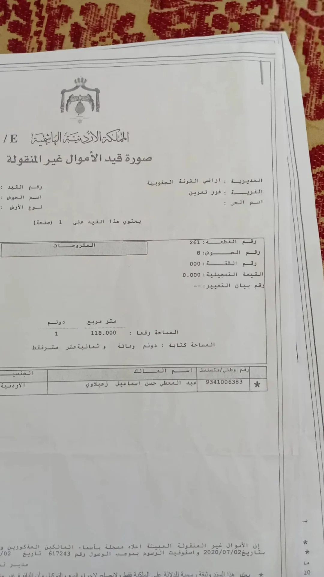 قطعة أرض مميزة للبيع في الشونة الجنوبية منطقة مزارع