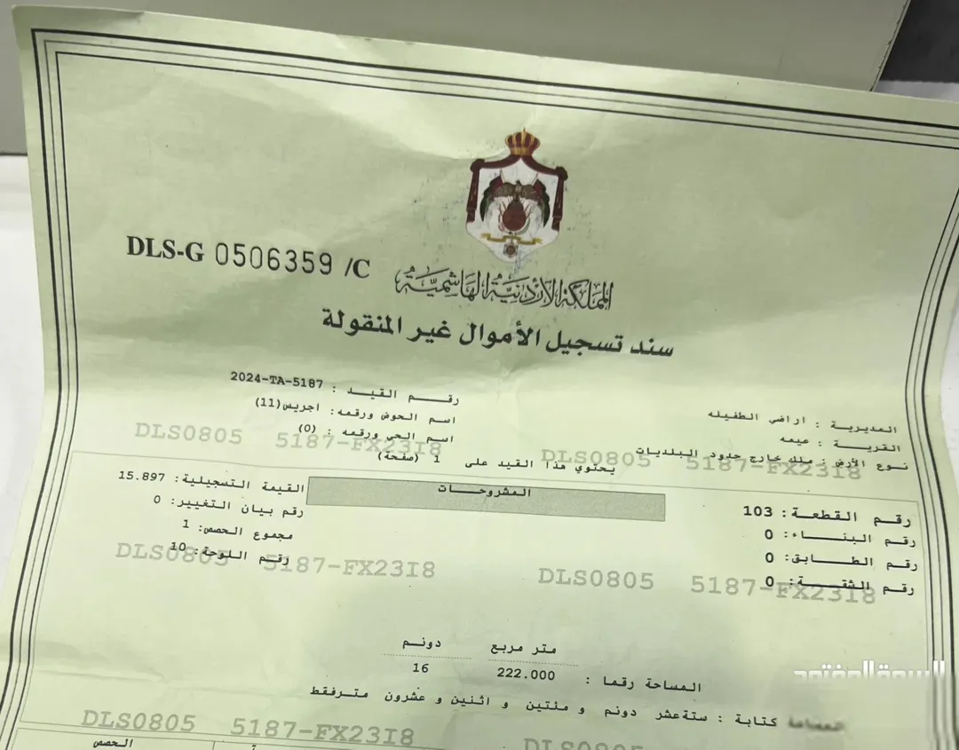 أراضي للبيع في الطفيلة المتر 24قرش