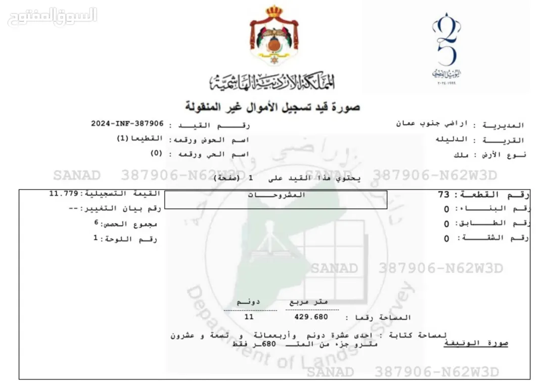فرصة ذهبية للاستثمار – أرض مميزة للبيع في مادبا / جنوب عمان الدليلة القطيعا، بسعر مغري