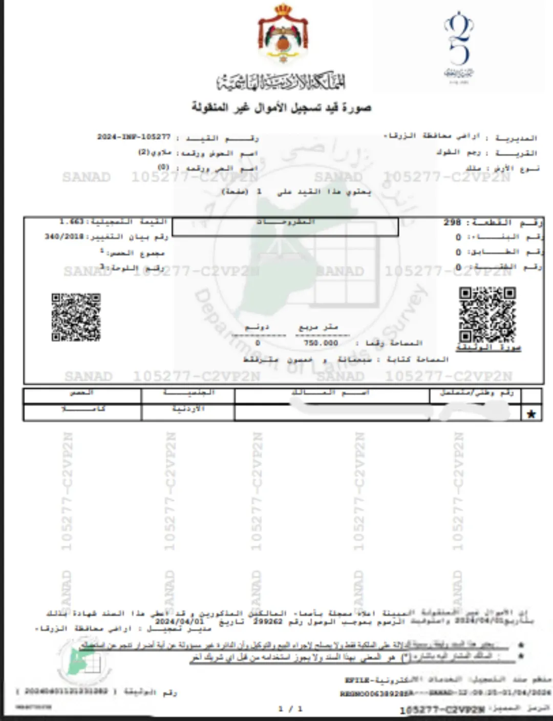 قطعة أرض في رجم الشوك 750 متر للبيع على شارعين