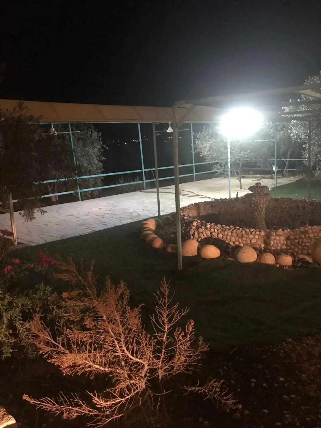 شاليه ومزرعة مفروشة ، ملعب كبير مجهز كامل بالترتال الخضر وسياج حديدي مرتفع — صورة 3