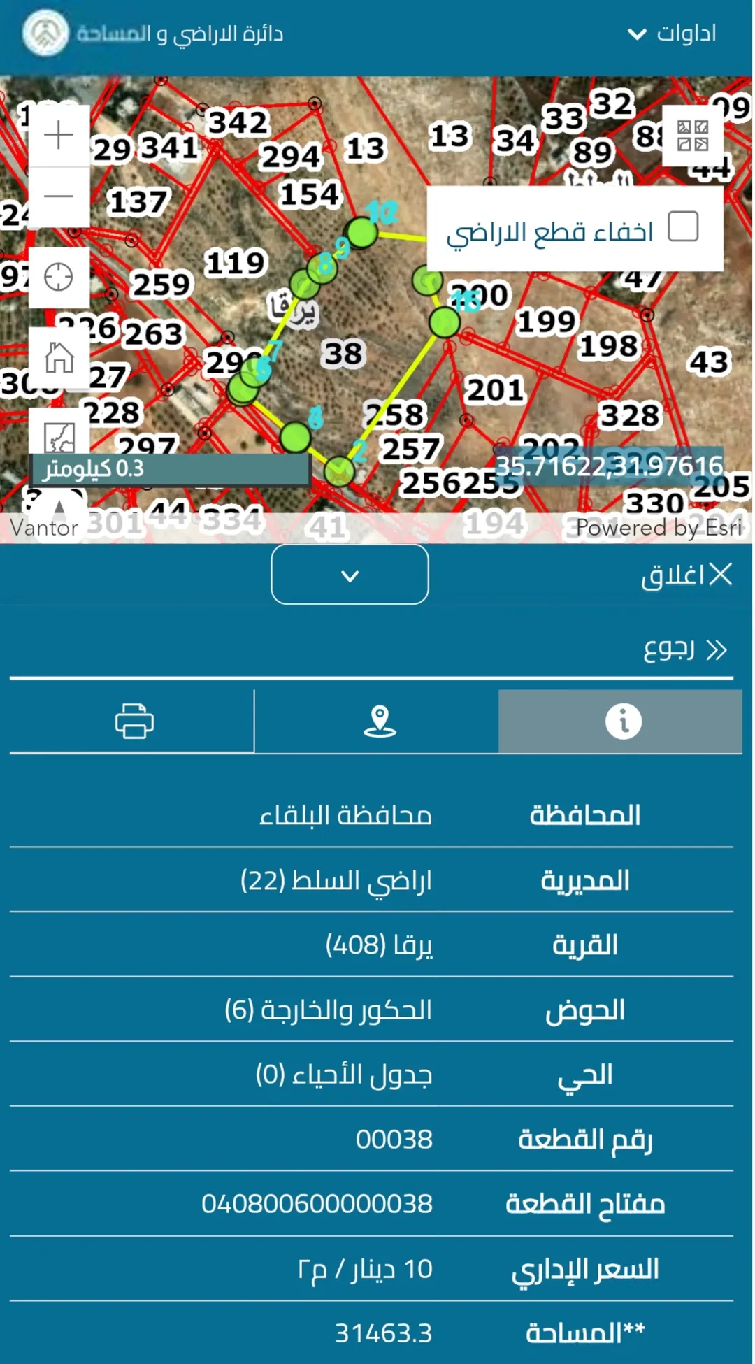 قطعة أرض زراعية مميزة في يرقا – السلط بمساحة 31.4 دونم
