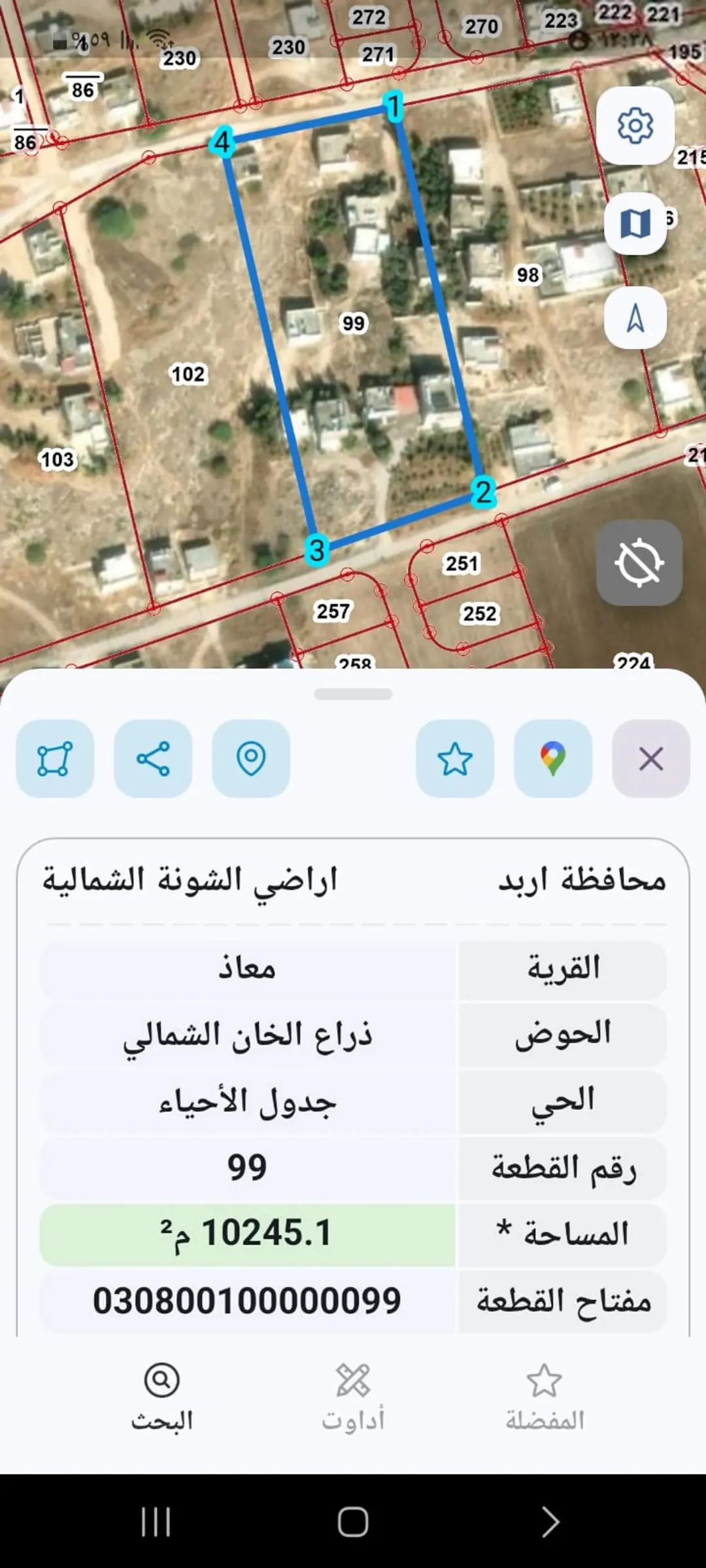 قطعة ارض للبيع في الشونه الشماليه منطقة ذراع خان