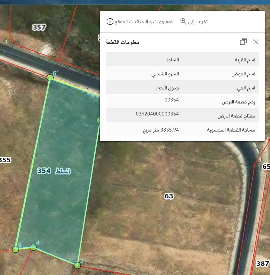 أرض سكنية مميزة للبيع في السلط – السرو الشمالي