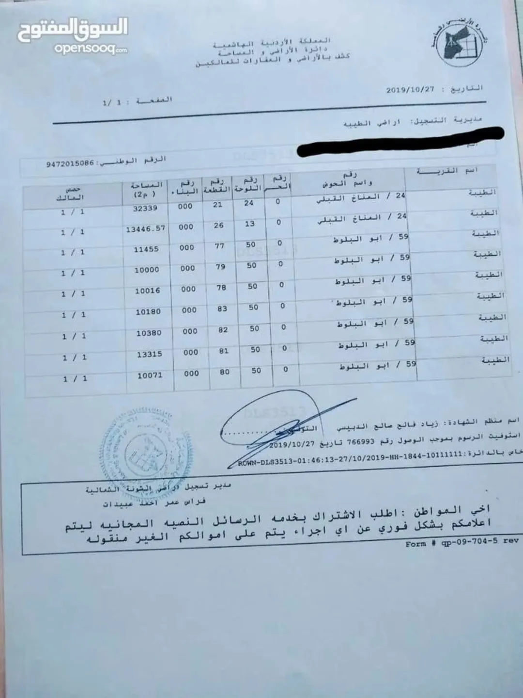 ارض للبيع في اربد لواء الطيبة منطقة المناخ