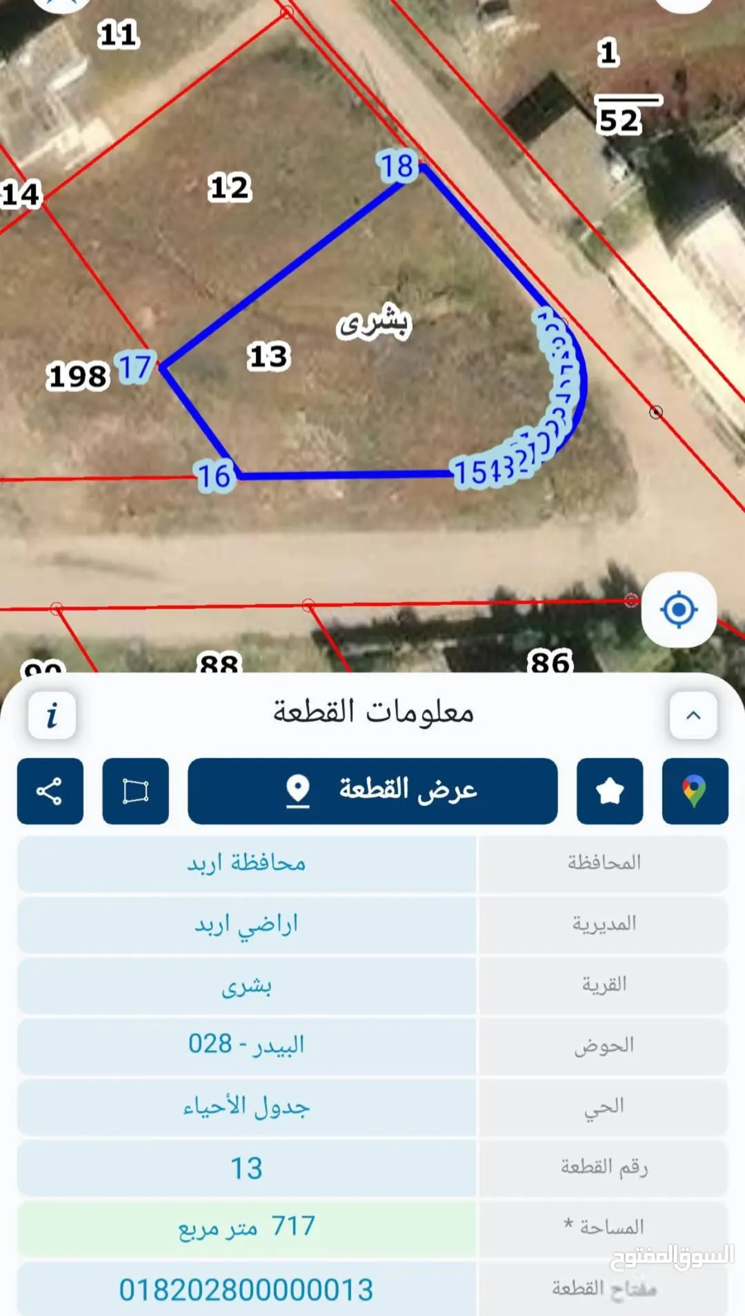 أرض مميزة للبيع في منطقة بشرى – إربد