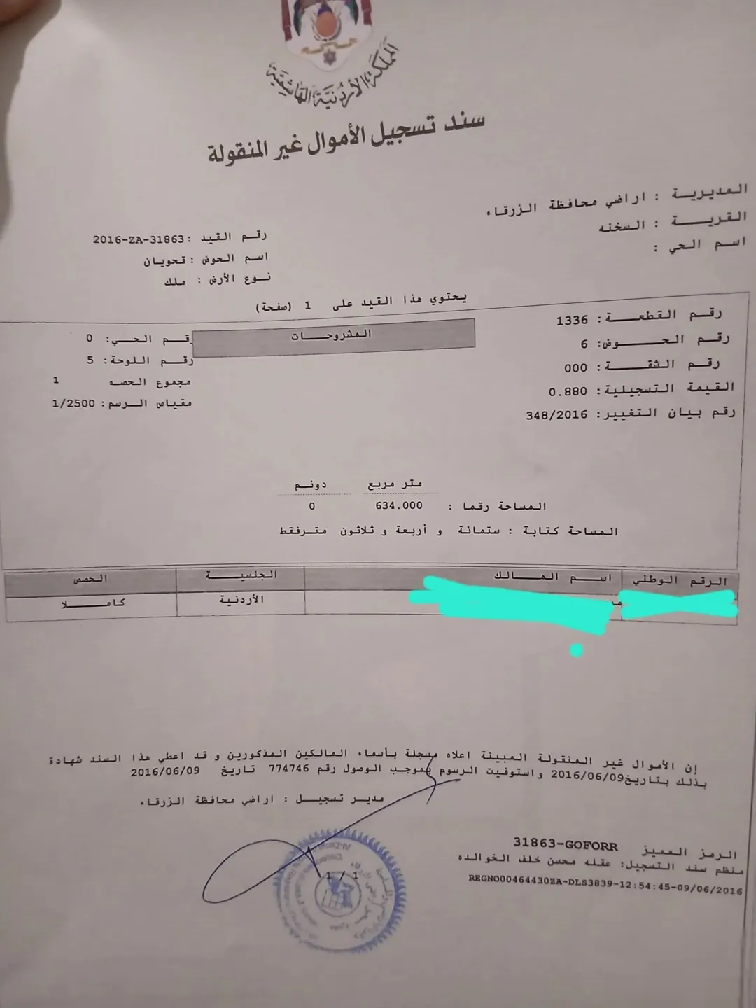 قطعة أرض مميزة للبيع في الزرقاء السخنة