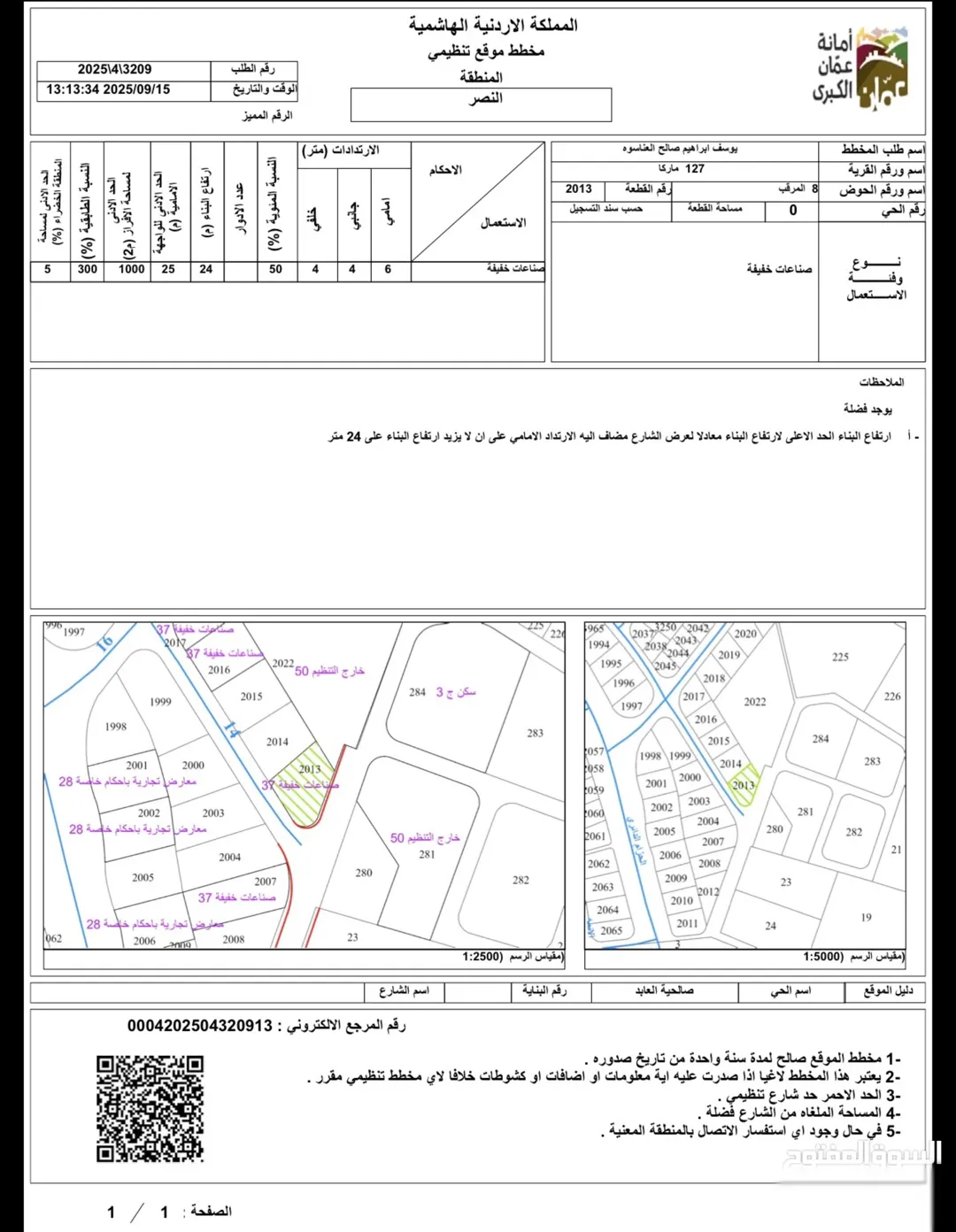أرض صناعية للبيع في منطقة ماركا – عمان