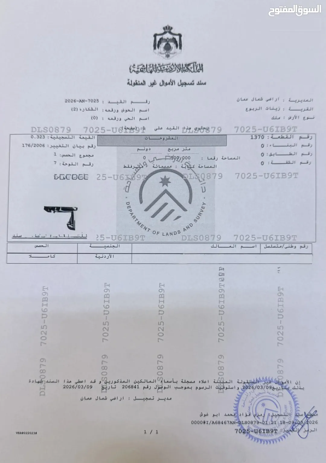 ارض للبيع شفت بدران زينات الربوع