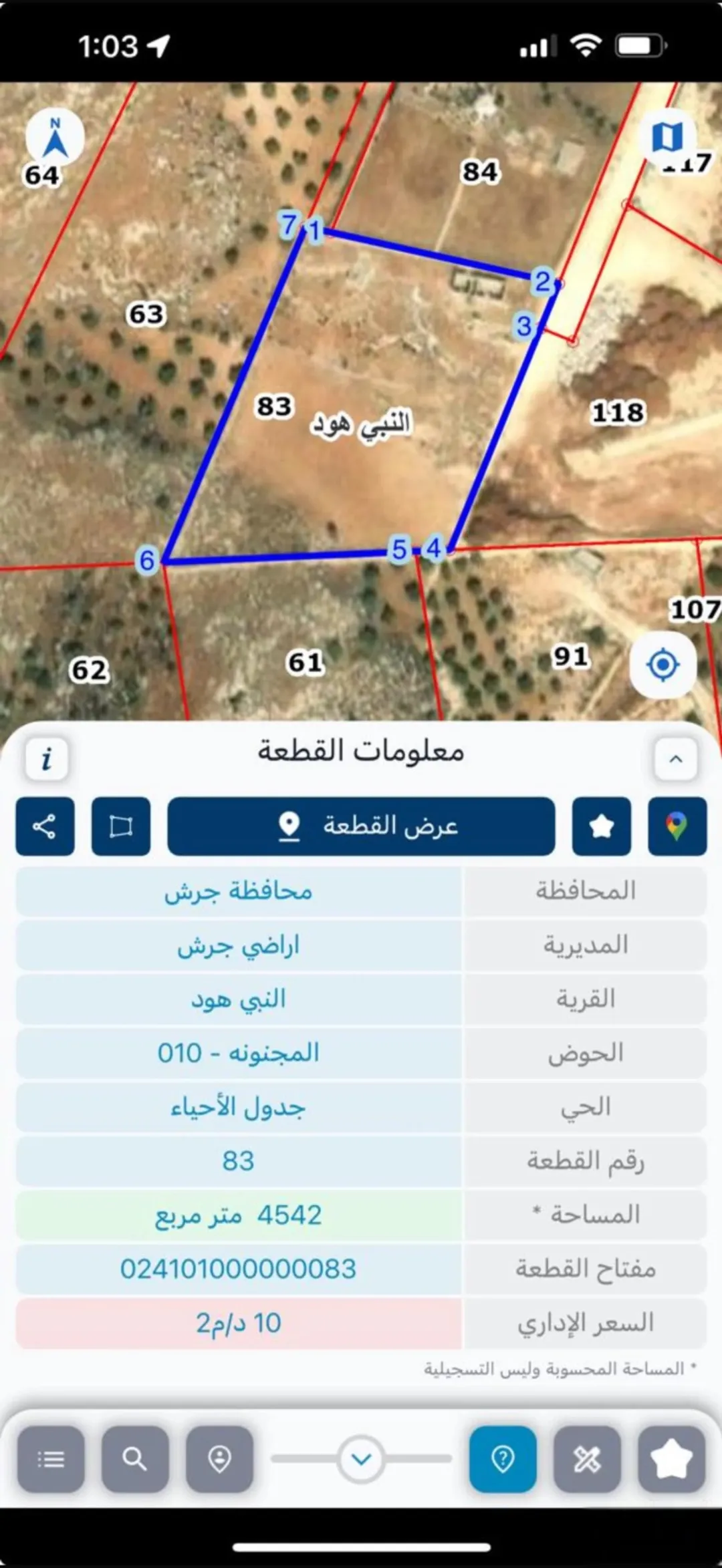 أرض للبيع في جرش النبي هود خلف جامعة جرش