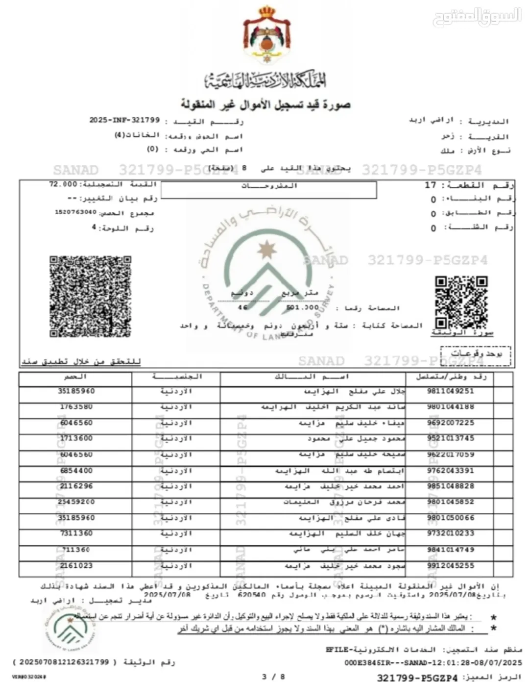 أرض سكنية مميزة للبيع في إربد – زحر