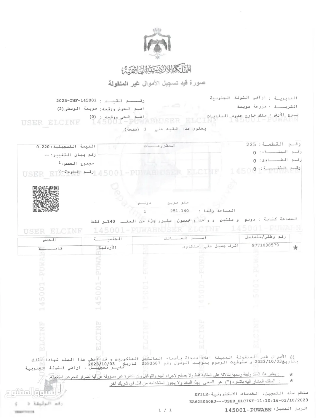 أرض بالبحر الميت اطلاله رائعة على البحر – للبيع – شارع الفنادق