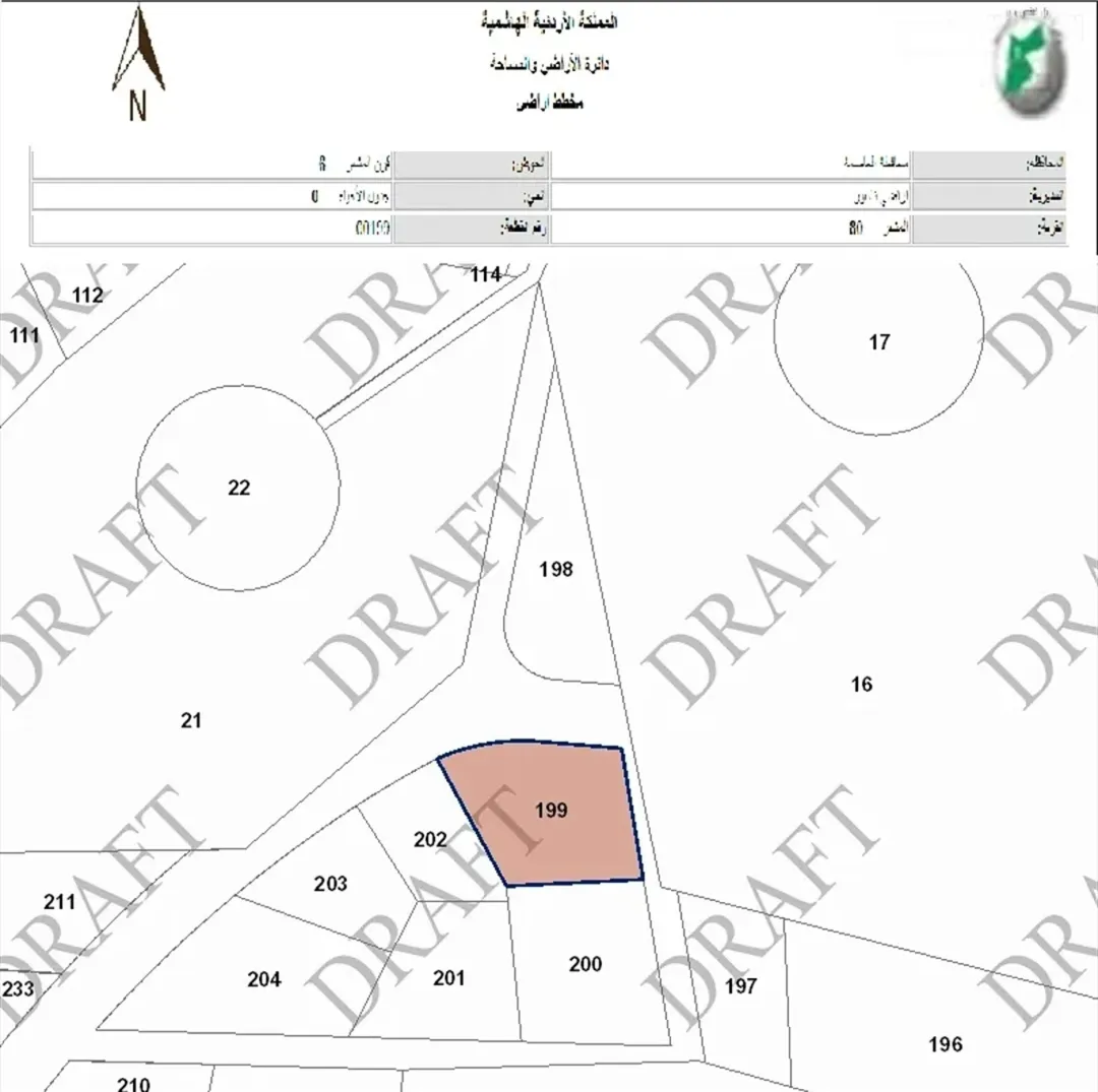 قطعة أرض فاخرة في حسبان المشقر 827 مترًا مربعًا شبه مربعة موقع استثنائي