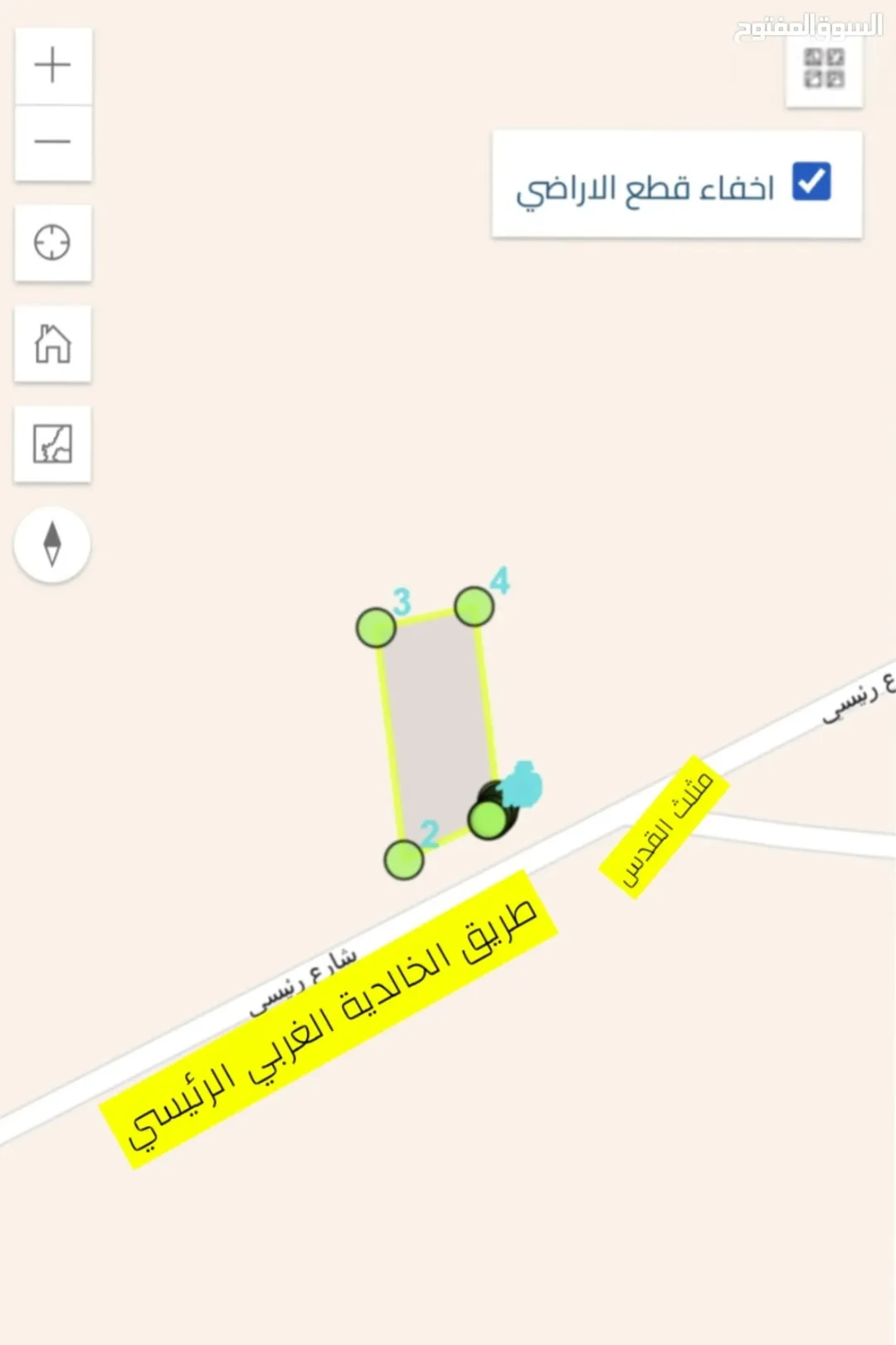 أرض مميزة بمساحة 4 دونمات في الخالدية – الطريق الغربي الرئيسي