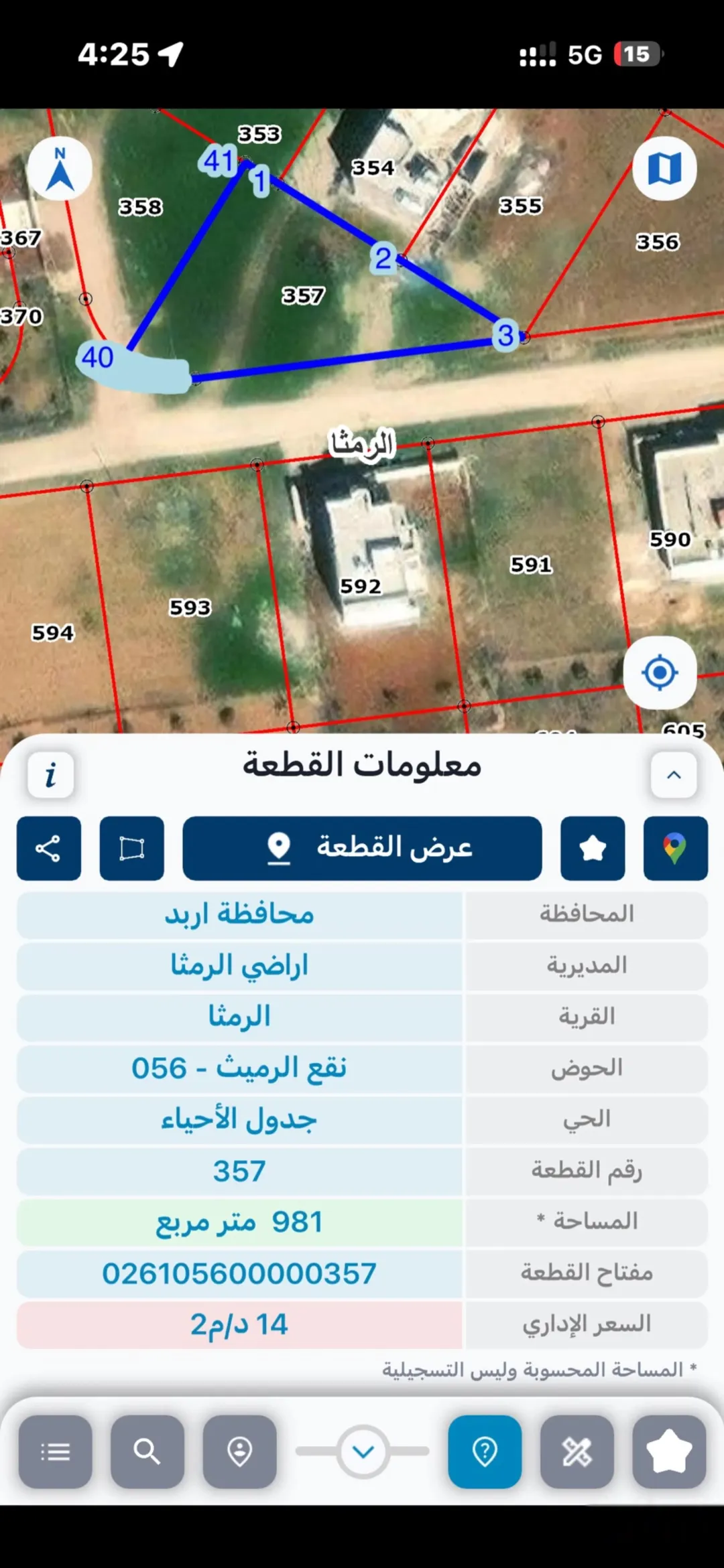 أرض للبيع في الرمثا – تصنيف ب بمساحة 981م