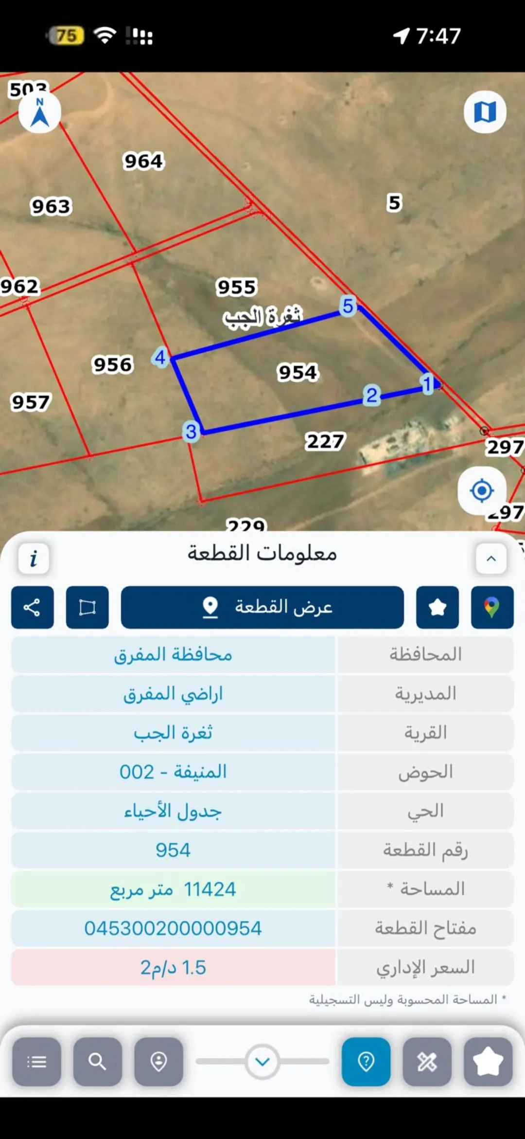 ارض للبيع الموقع المفرق ثغرة الجب