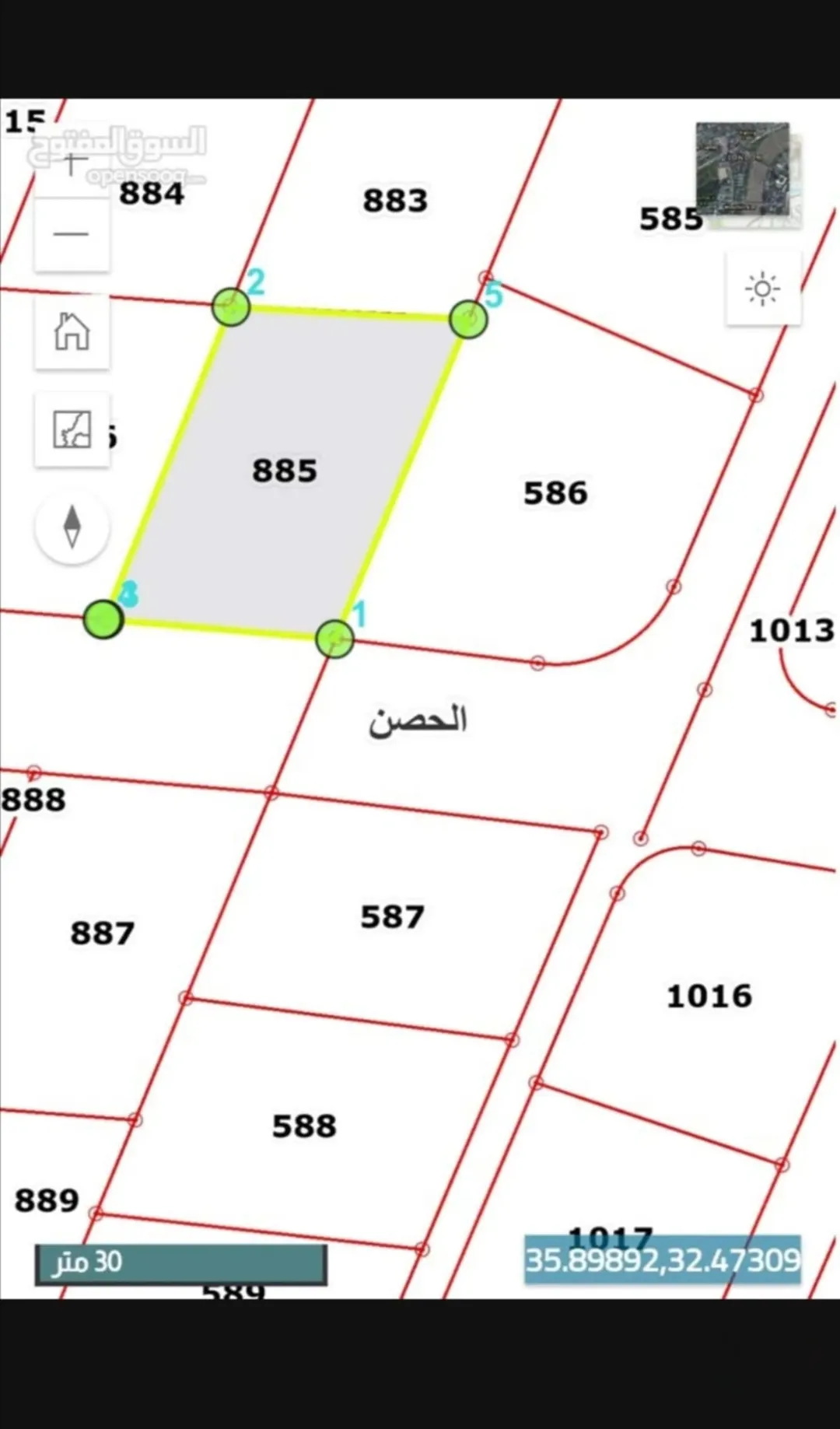 ارض للبيع مباشرة في الحصن حوض طبول كوتيه بدون عمولات