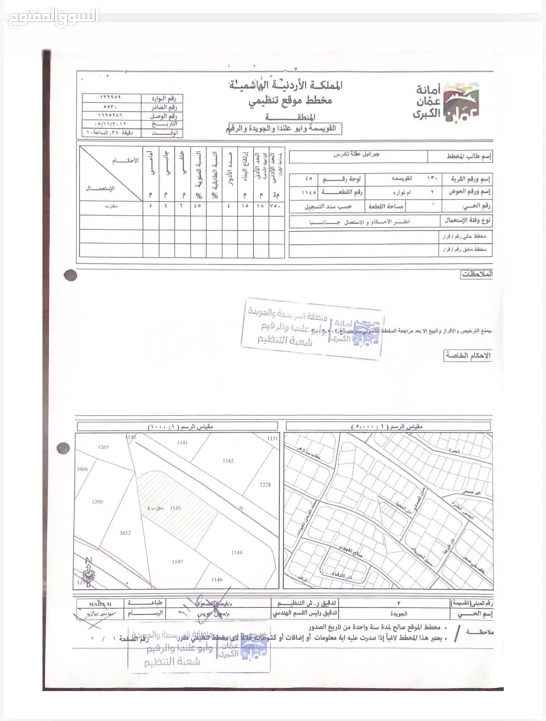 أراضي سكنية للبيع في القويسمة – أم نواره، أم اذينات، والوسيه