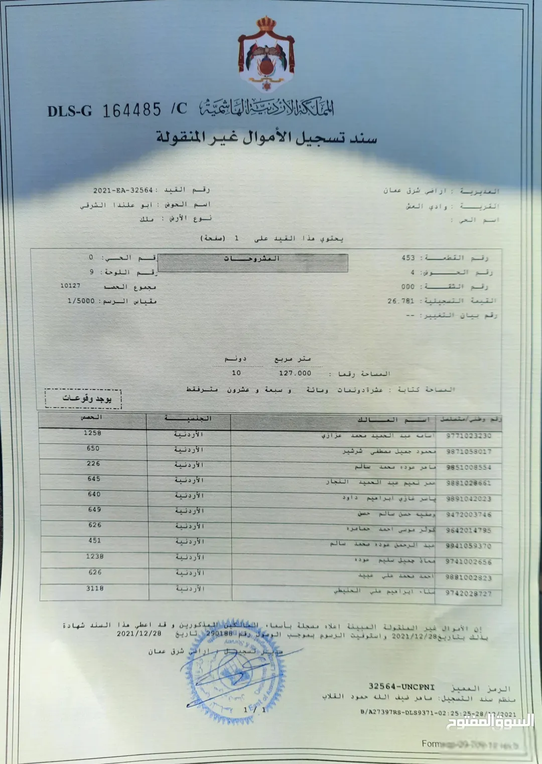 ارض مميزة بسعر 22000 مربعة 22×23