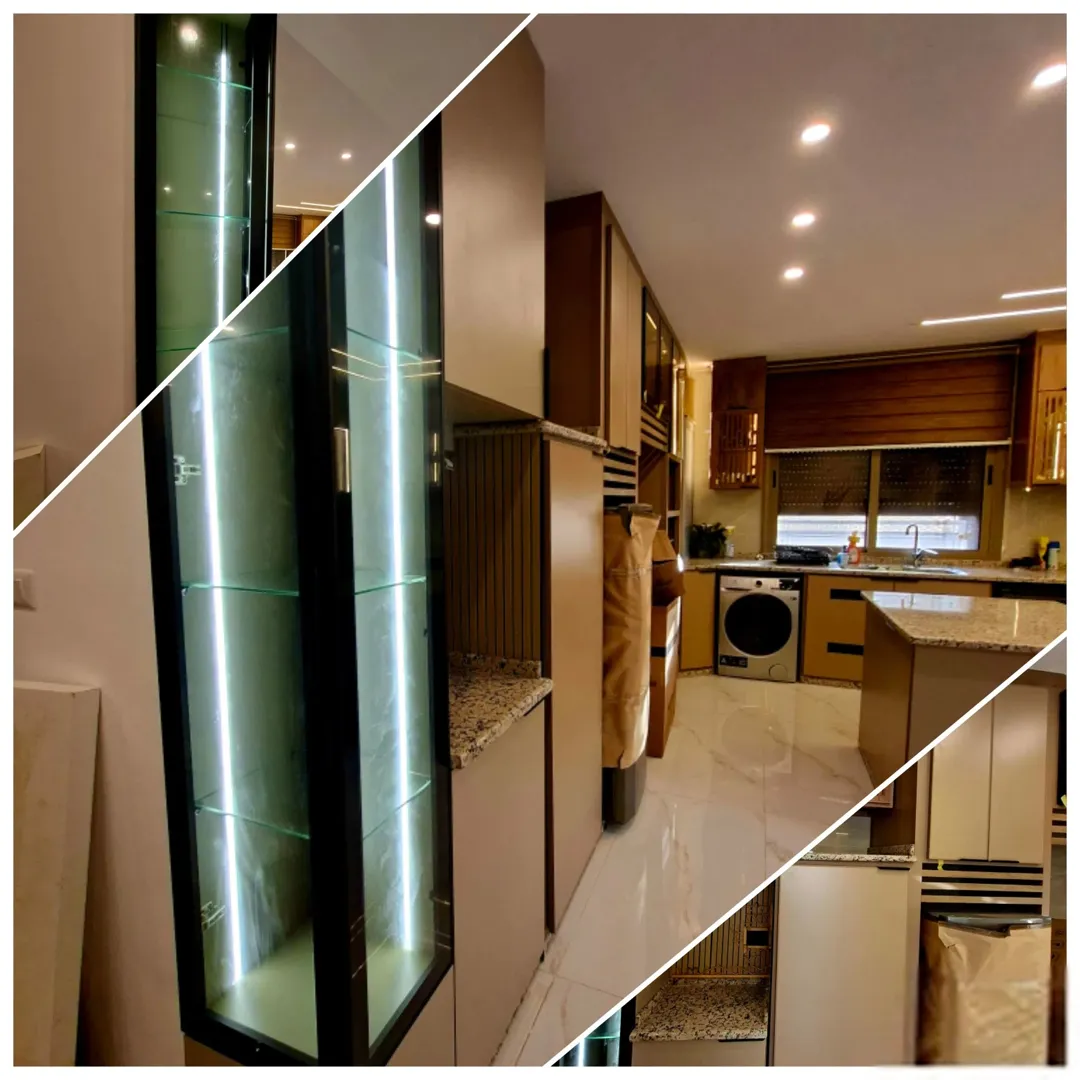 شقة أرضية فاخرة.مساحة 302 m2 خارجي/ داخلي..بناء جديد +اثاث كامل …الزرقاء الجديدة- البتراوي.ش الكرا