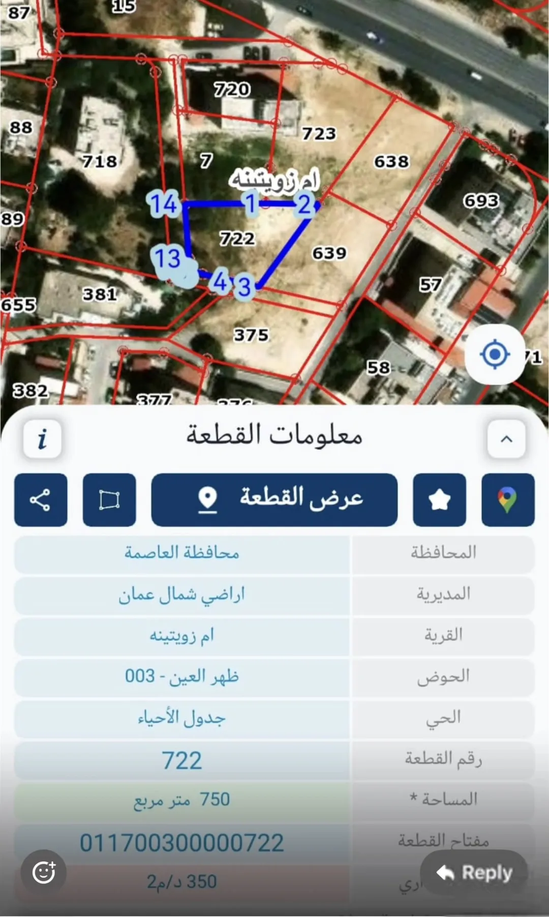 قطعة أرض مميزة في أم زويتينه شارع ياجوز الرئيسي