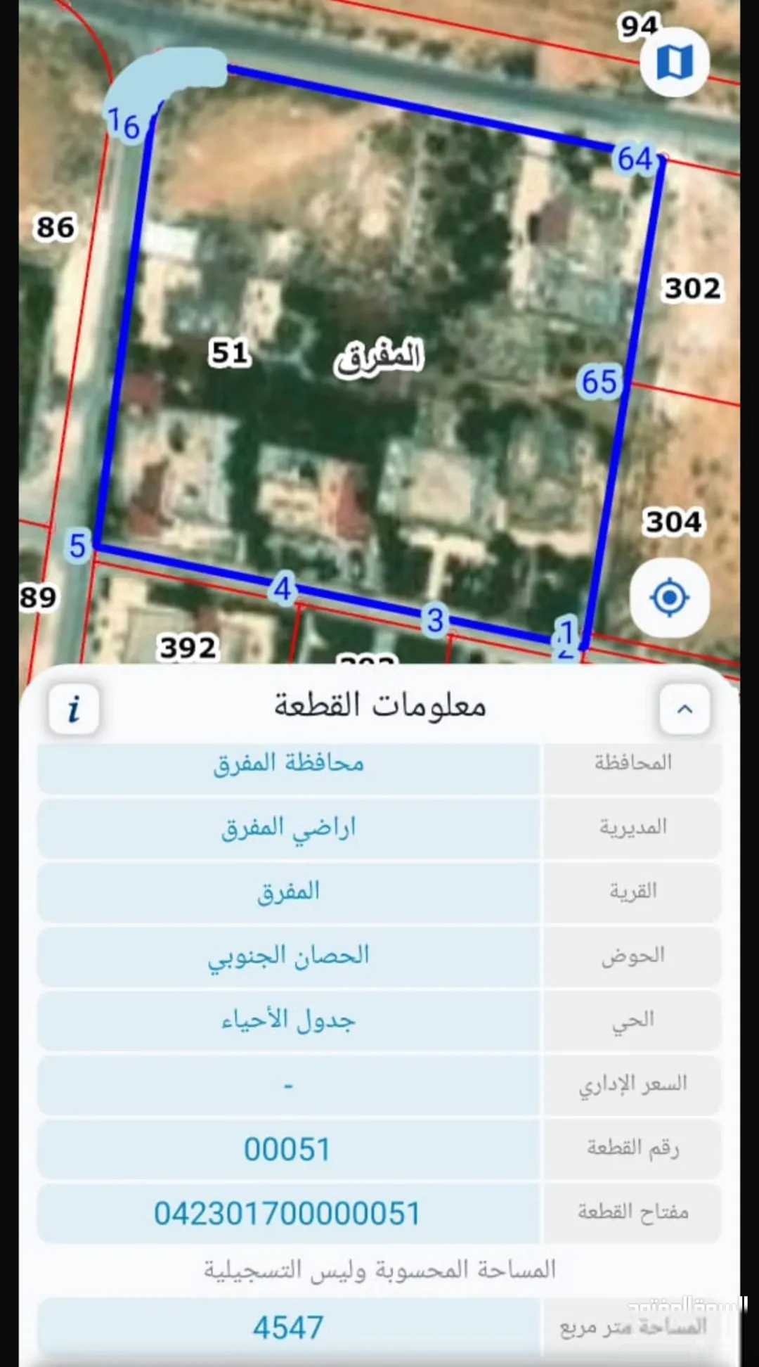 دونم أرض سكني للبيع في المفرق منطقة الشويكة الحصان الجنوبي
