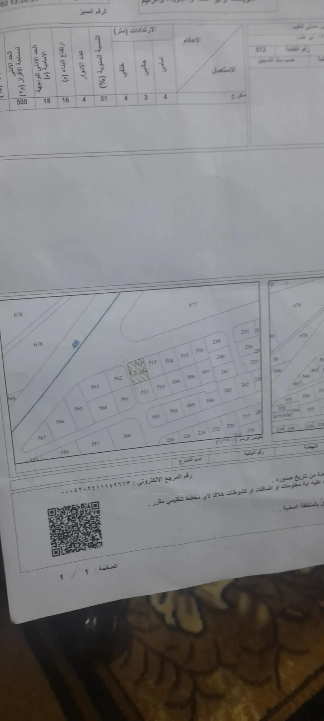 ارض 500 متر ابو علندا المستنده شارع 40 وشارع 20 وشارع جانبي 3 متر