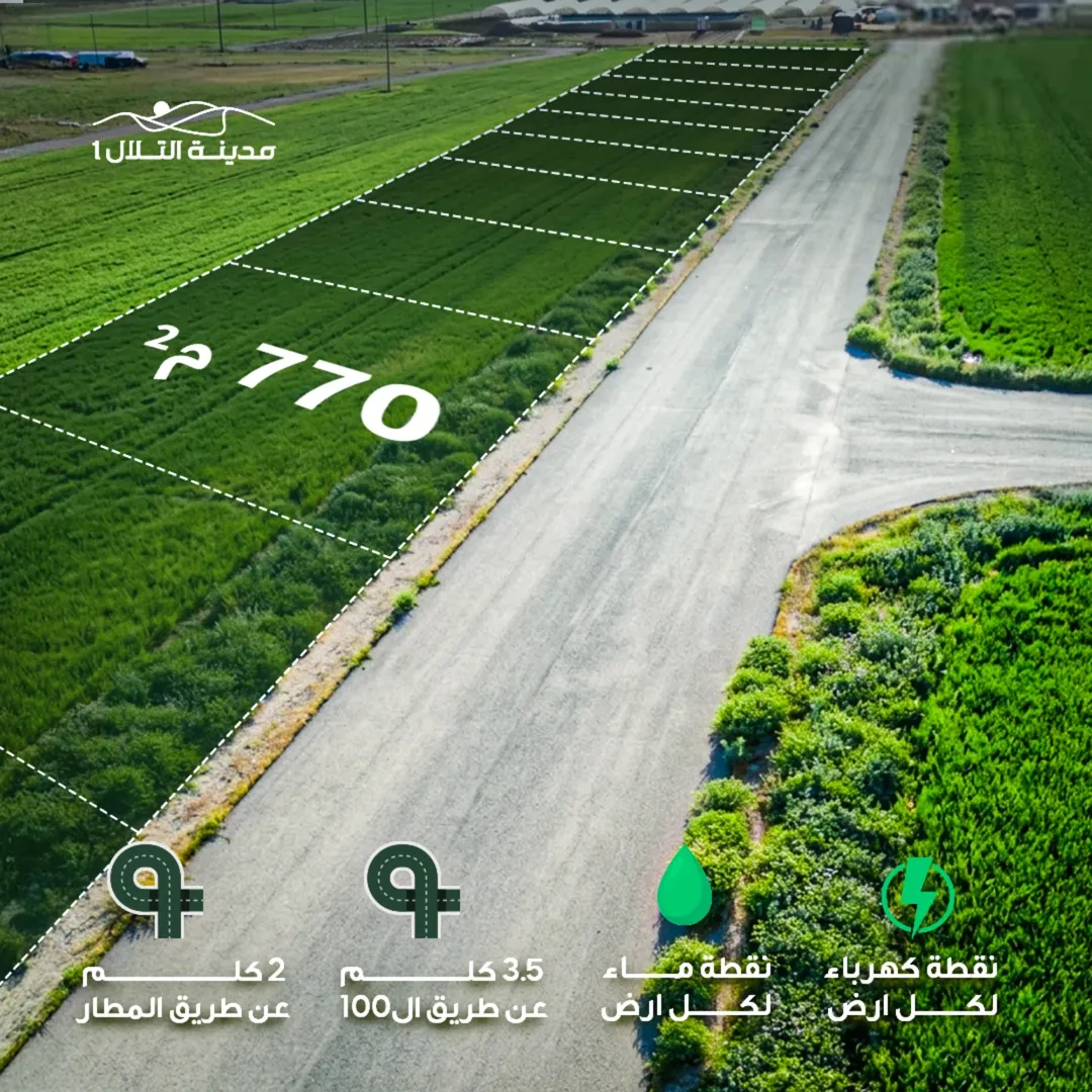 أرض سكنية للبيع في الطنيب خلف جامعة الإسراء – حوض السكة الغربي