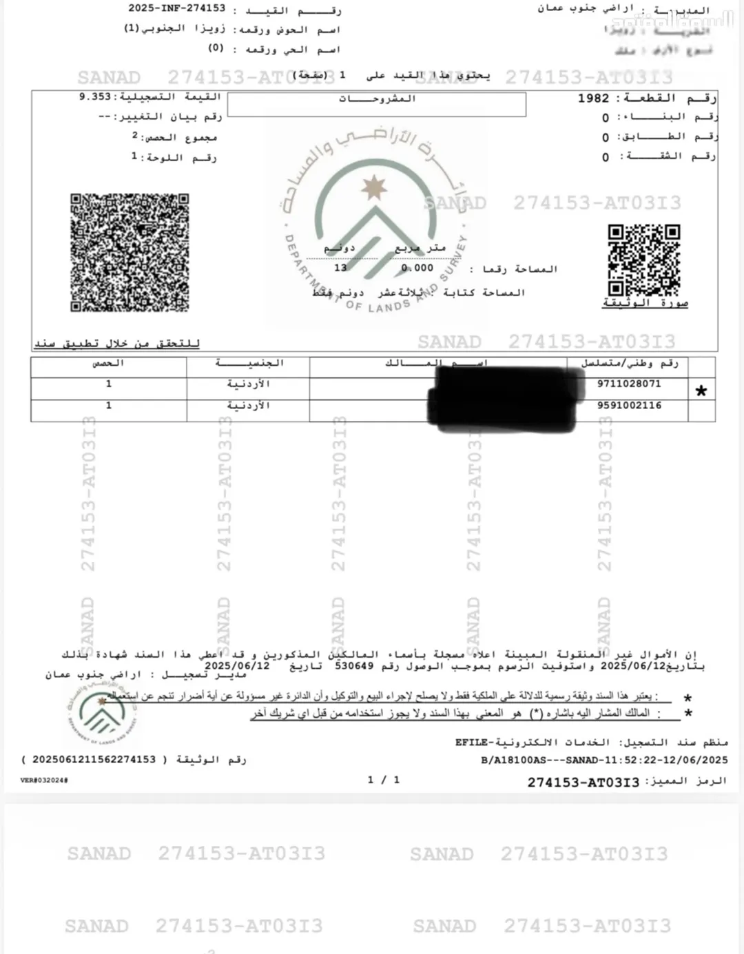 أرض للبيع في زويزا جنوب عمان – 13 دونم منطقة مزارع وشاليهات