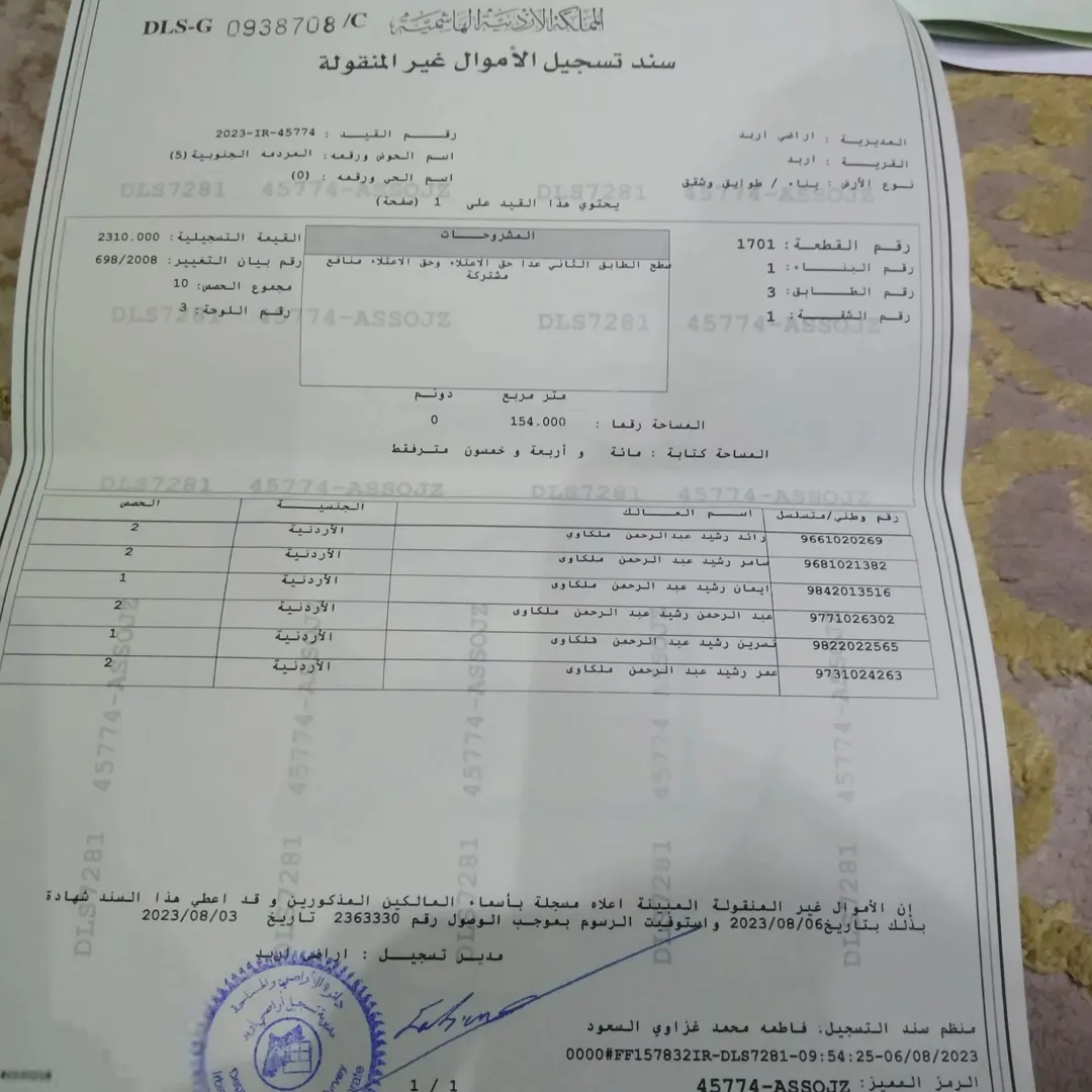 شقة للبيع في إربد – شارع الثلاثين