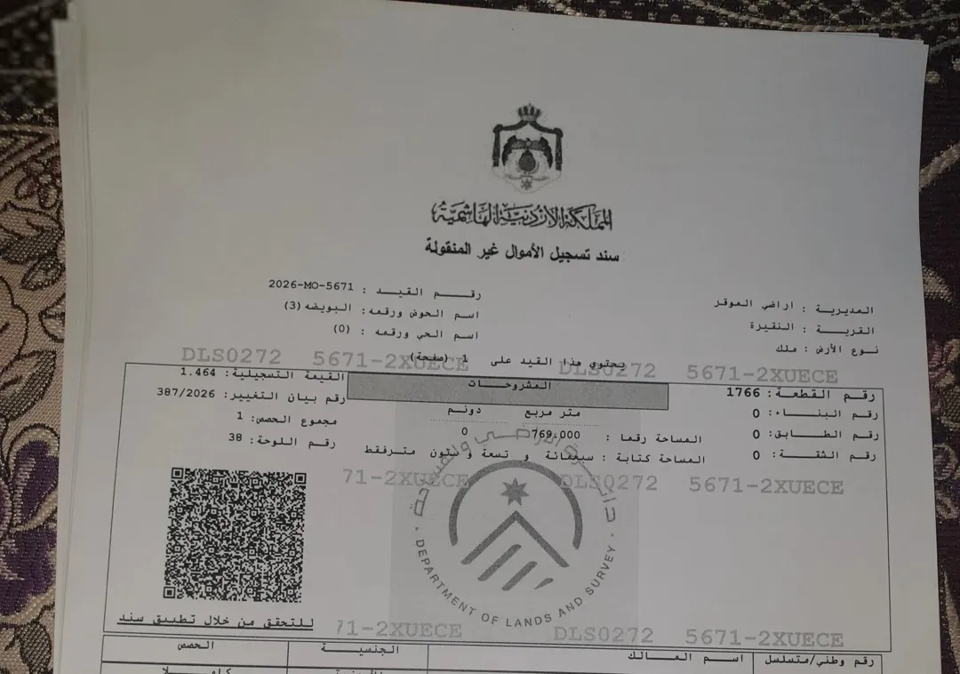 قطعة أرض مميزة في الموقر مفروزة سكن ب