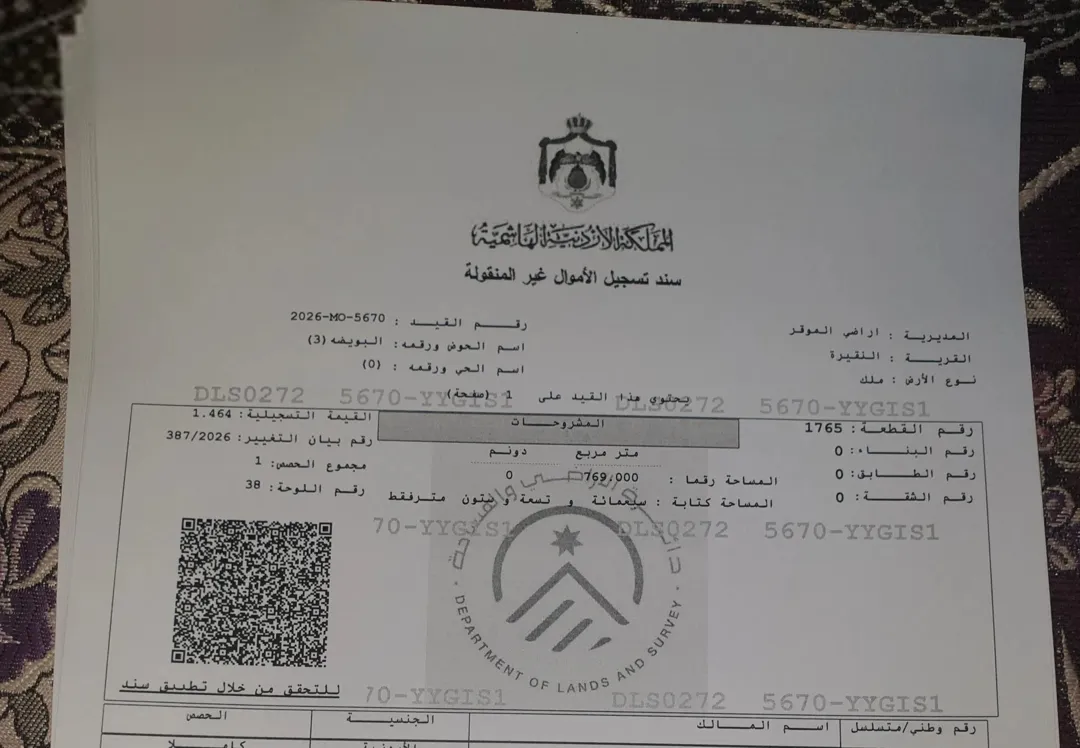 قطعة أرض مميزة في الموقر مفروزة سكن ب