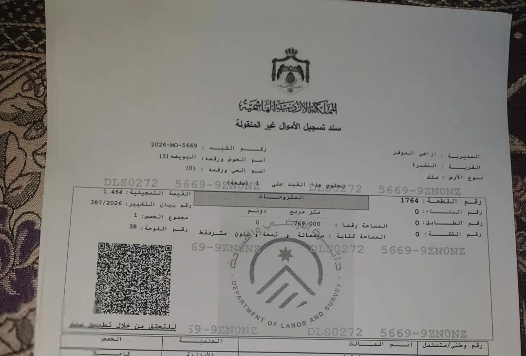 قطعة أرض مميزة في الموقر مفروزة سكن ب