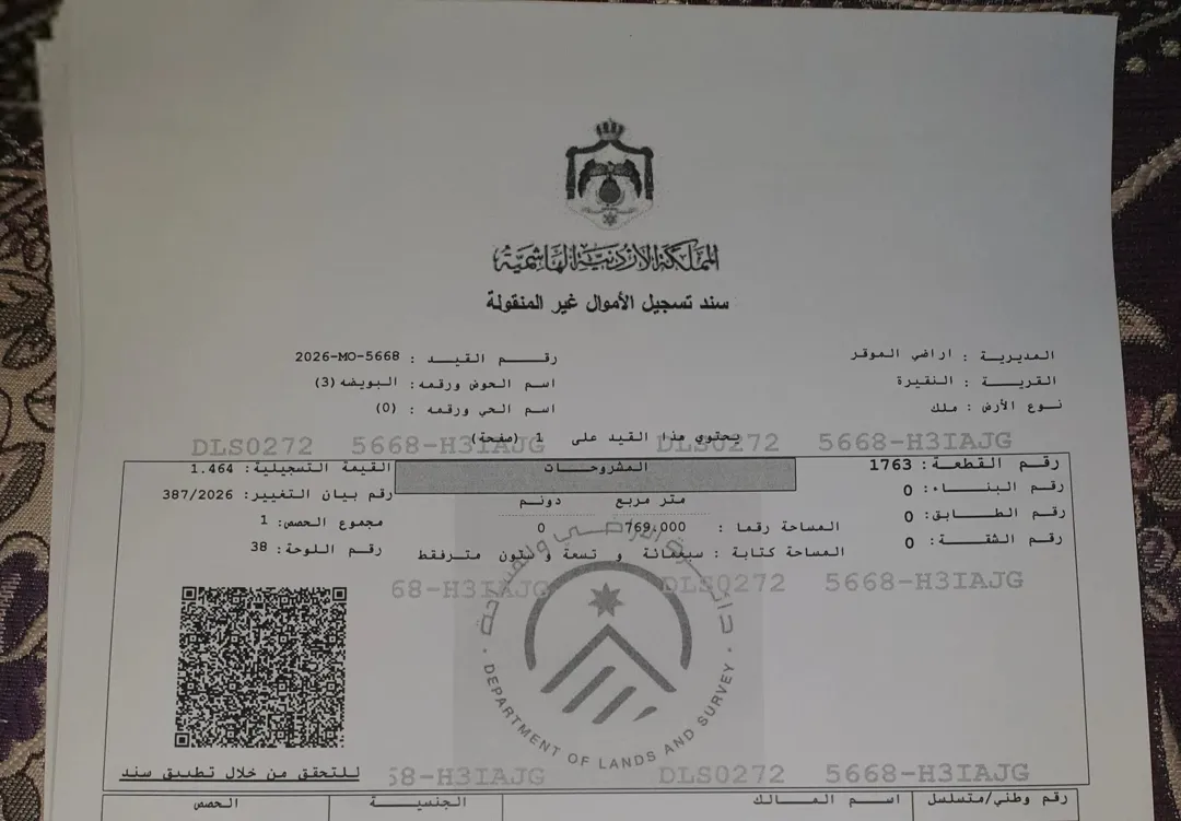 قطعة أرض مميزة في الموقر مفروزة سكن ب