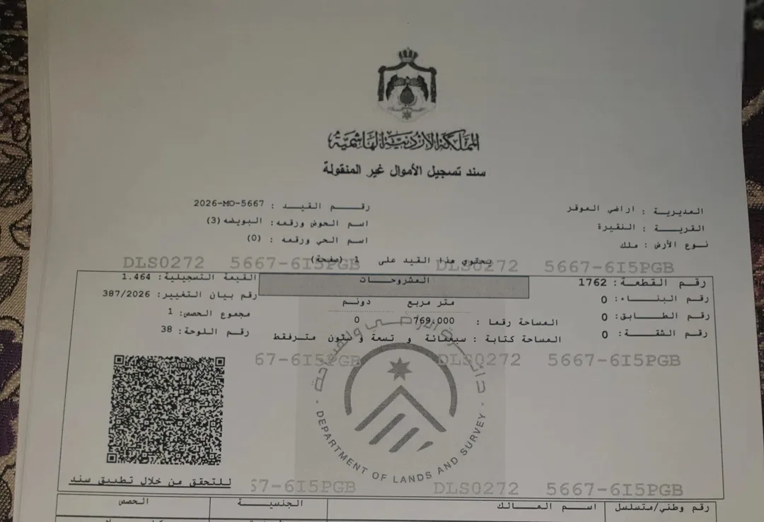 قطعة أرض مميزة في الموقر مفروزة سكن ب