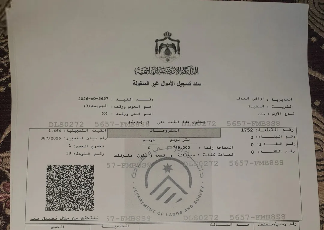 قطعة أرض مميزة في الموقر مفروزة سكن ب