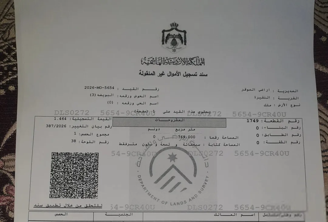 قطعة أرض مميزة في الموقر مفروزة سكن ب