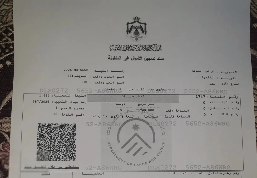 قطعة أرض مميزة في الموقر مفروزة سكن ب