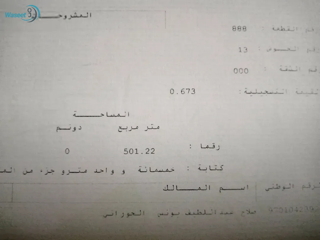 ارض للبيع ابو علندا اسكان الكهرباء
