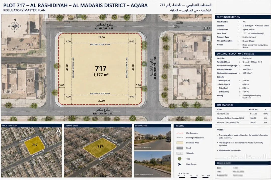 أرض سكنية مميزة للبيع في الراشدية – العقبة
