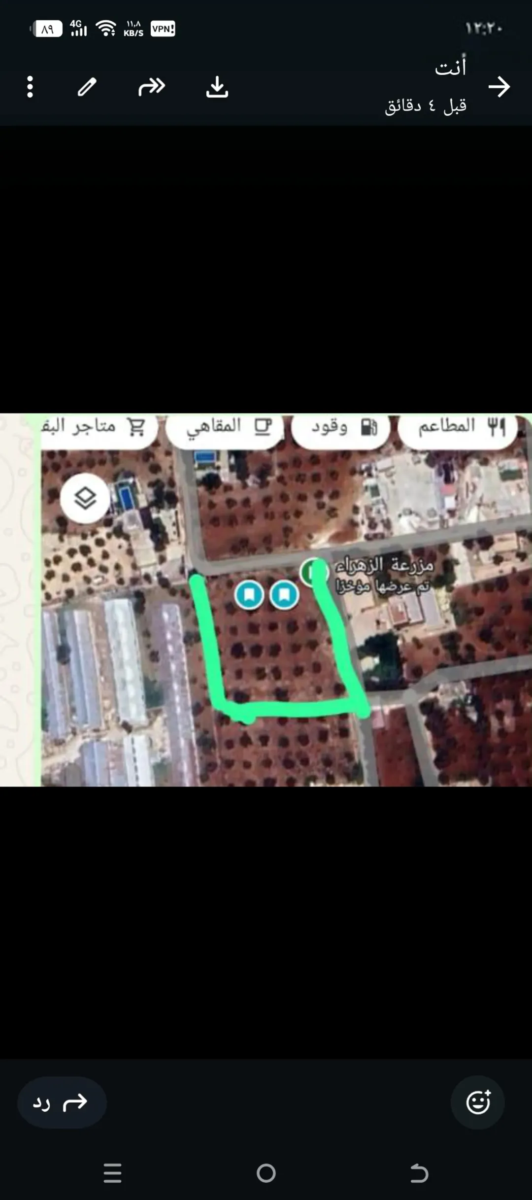 أرض زراعية خلابة للبيع مزروعة بالزيتون والعنب