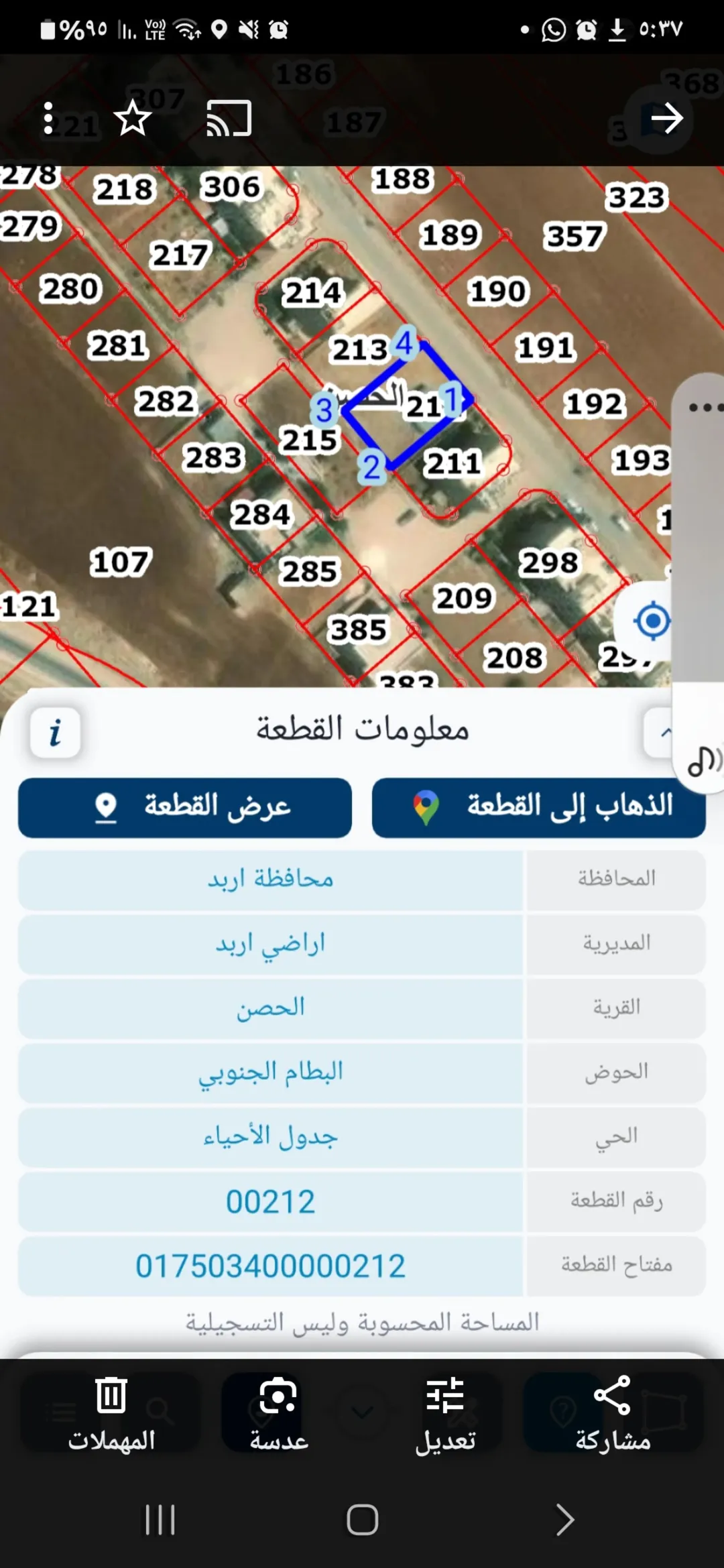 ارض للبيع مساحة 460م مفروزة بقوشان مستقل