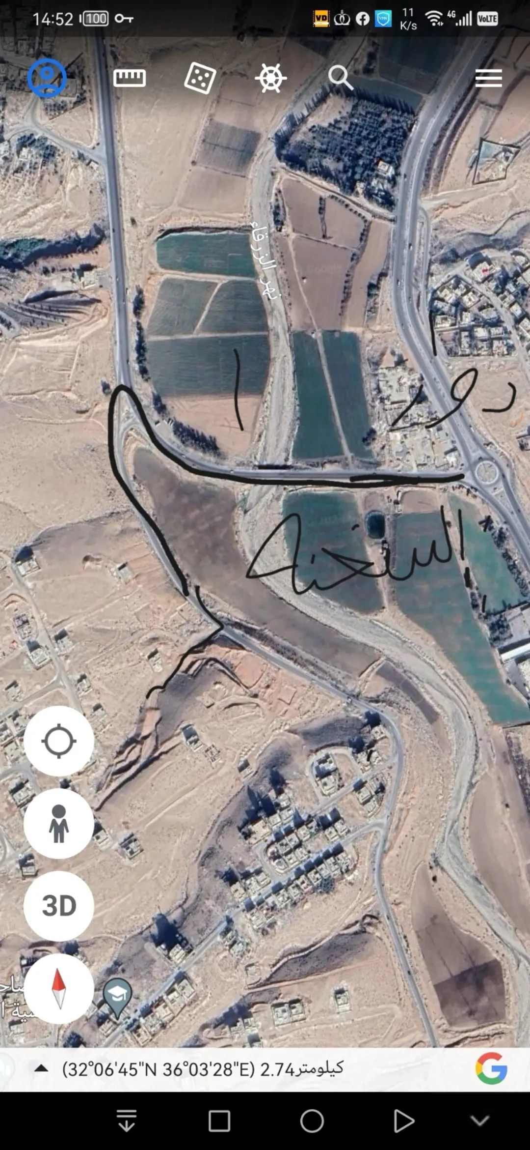 ارض في ضاحيه البستان ( طريق السخنه)