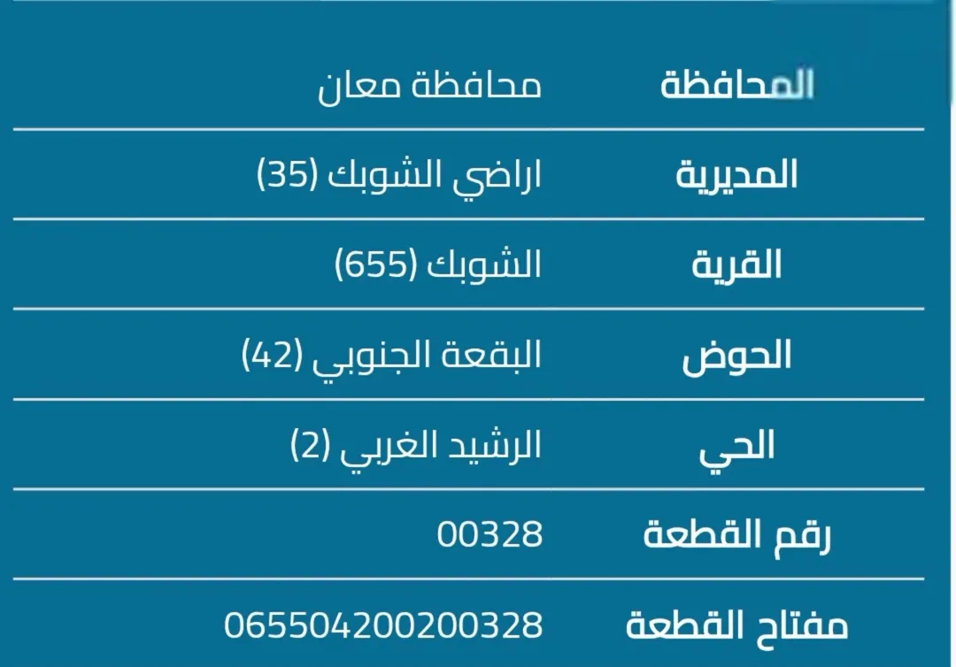 قطعة أرض سكنية مميزة للبيع في الشوبك – البقعة