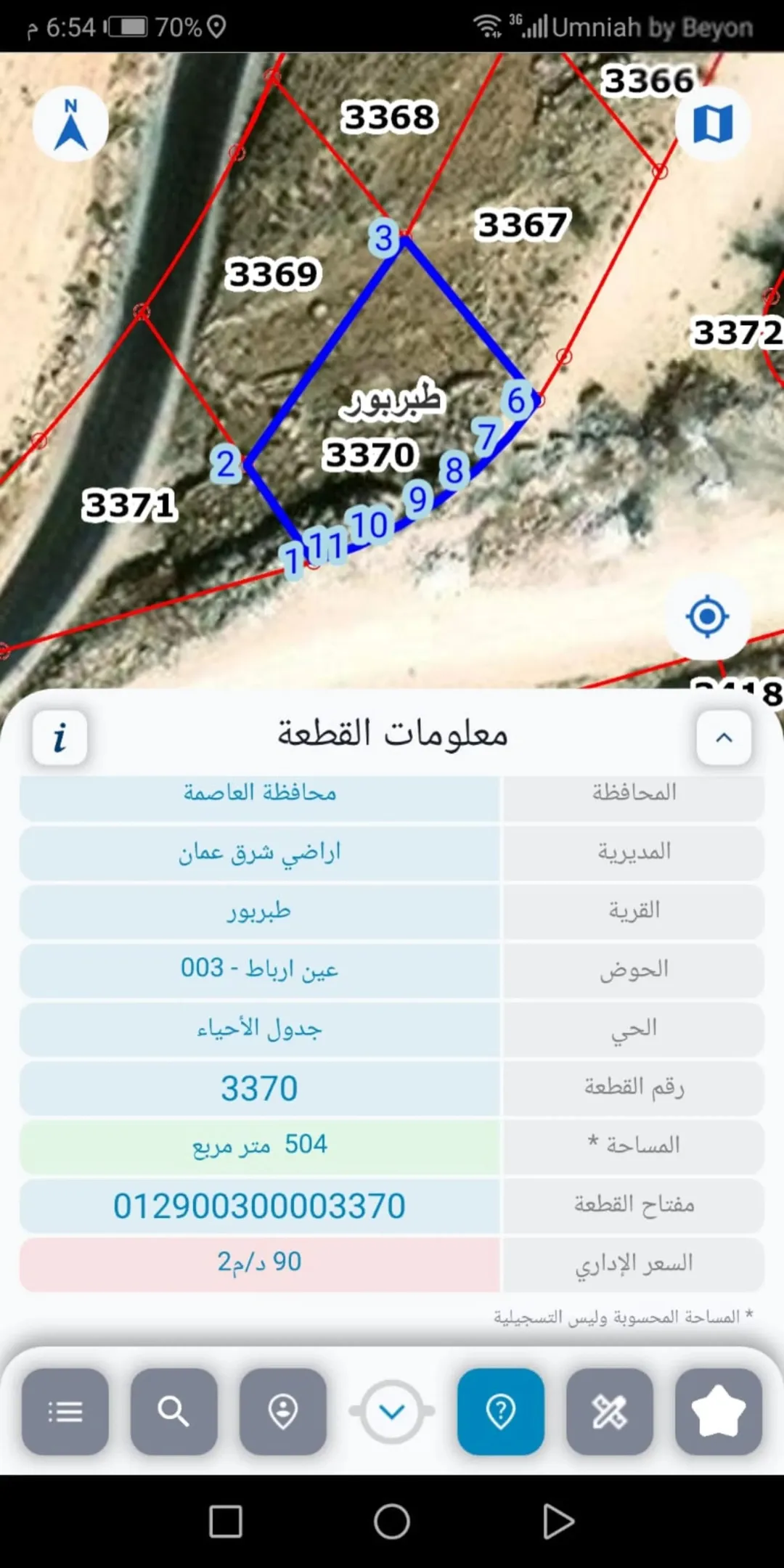 أرض في طبربور عين رباط للبيع مباشره