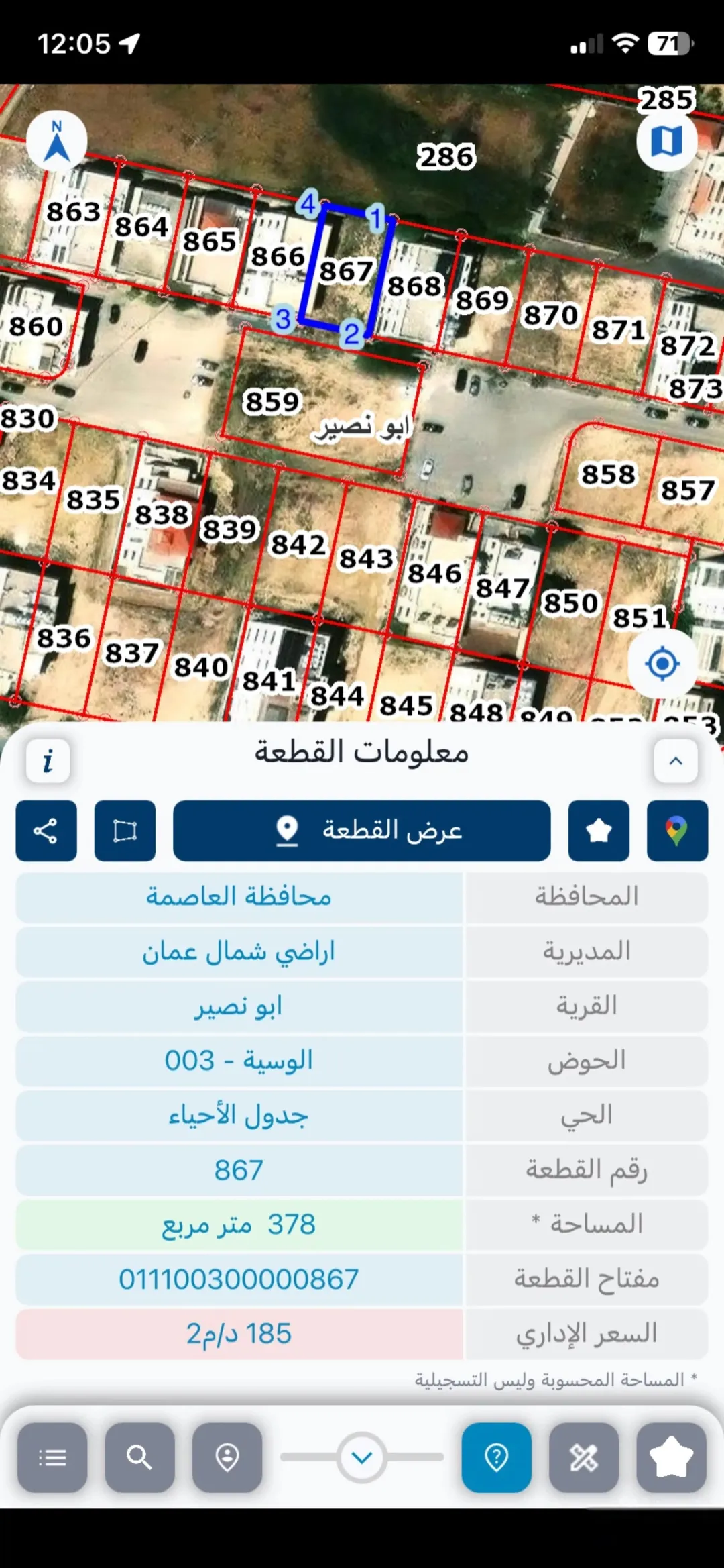 قطع أراض استثمارية للبيع في أبو نصير – شارع الأردن